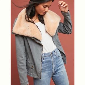 Faux Fur Aviator Jacket, size Medium